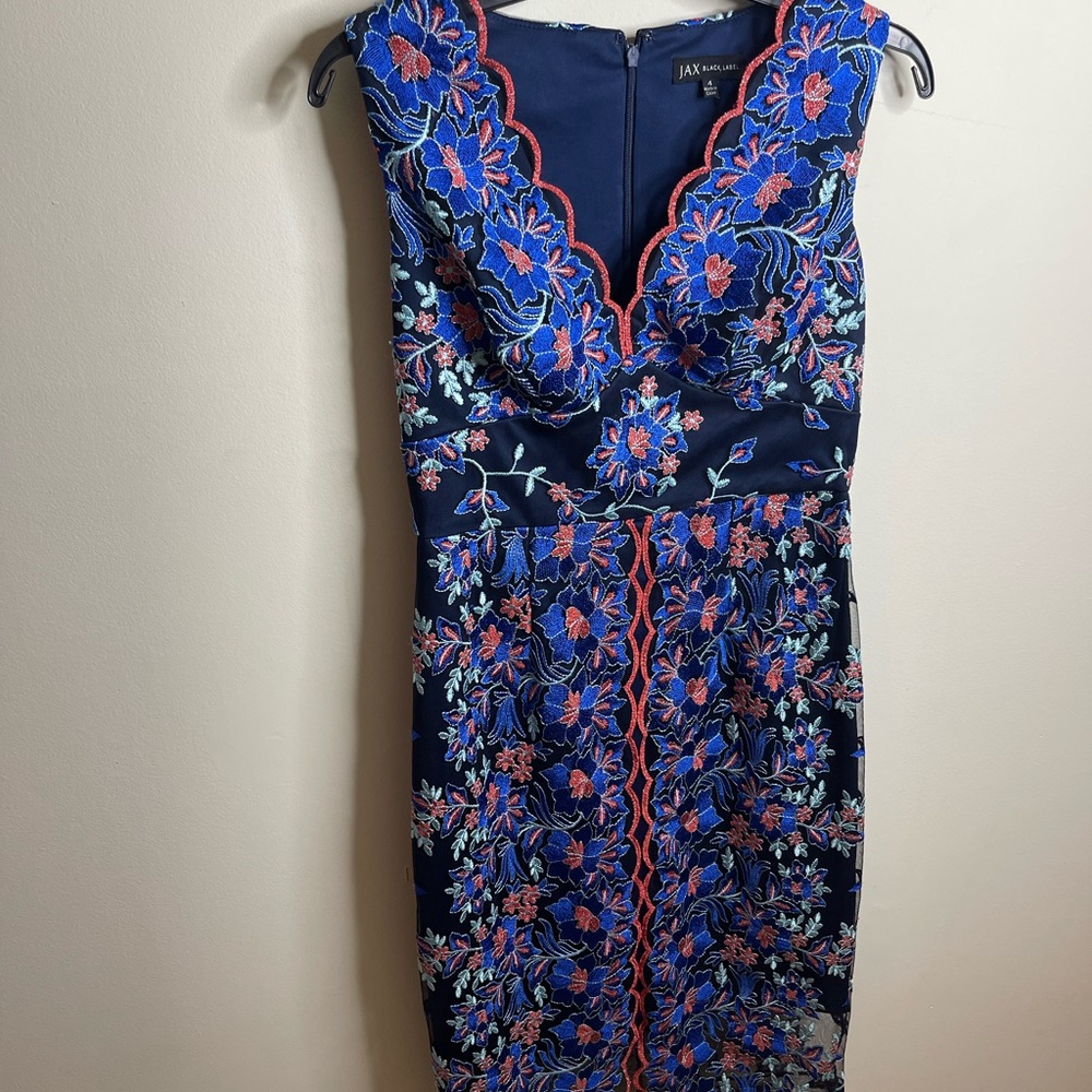 JAX black label sheath floral dress